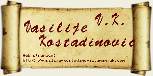 Vasilije Kostadinović vizit kartica